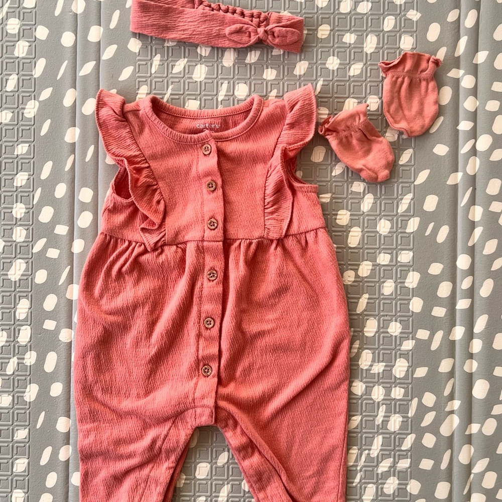 Carter's Pink Ruffled Baby Set